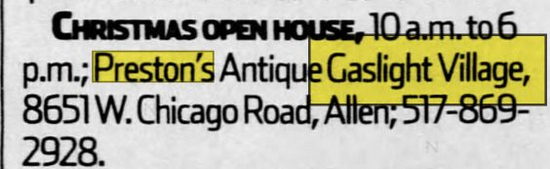 Prestons Antique Gaslight Village - Nov 2007 Ad (newer photo)